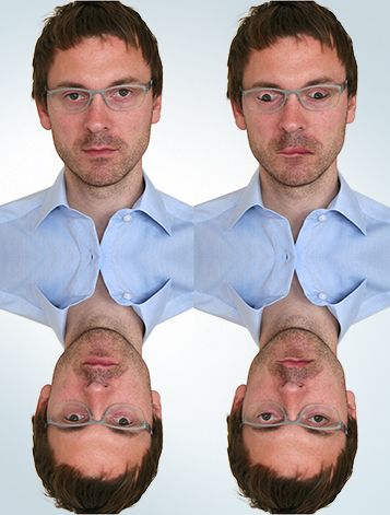 Ist ein Gesicht umgedreht, erkennt man oft selbst massive Veränderungen nicht. Dies nennt man den Thatcher-Effekt. Fotograf: Carsten M. Meissner.